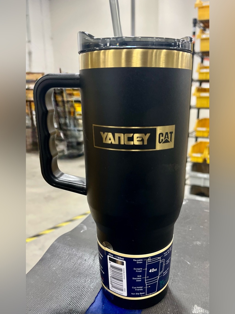 Yukon Outfitters Fit Forty 40oz Tumbler Black Gold Yancey CAT New